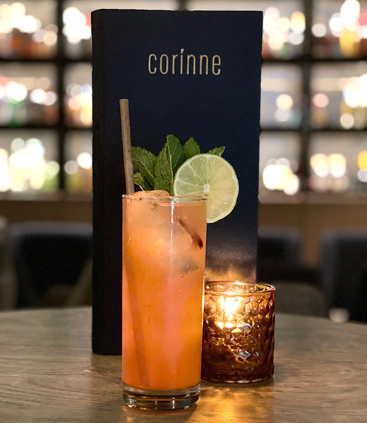 Mocktail made at Corinne, signature  restaurant located inside the Austin Marriott Downtown 