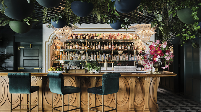 The bar at Lutie’s in Austin. | Photo by Douglas Friedman