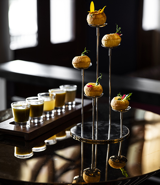 Panipuri, a take on Indian street food, at Musaafer. | Photo by Julie Soefer Photography