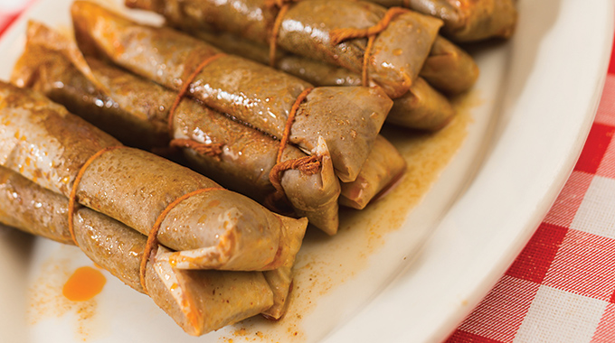 Doe's Eat Place tamales arranged on a plate