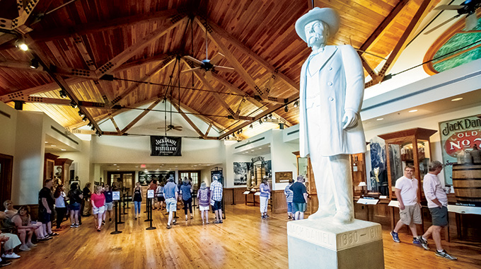 Jack Daniel's statue at the Jack Daniel Distillery