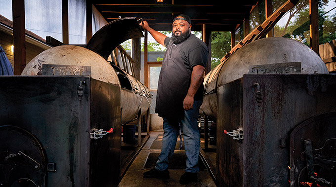 Smoke-A-Holics BBQ chef Derrick Walker. | Photo by Dave Shafer