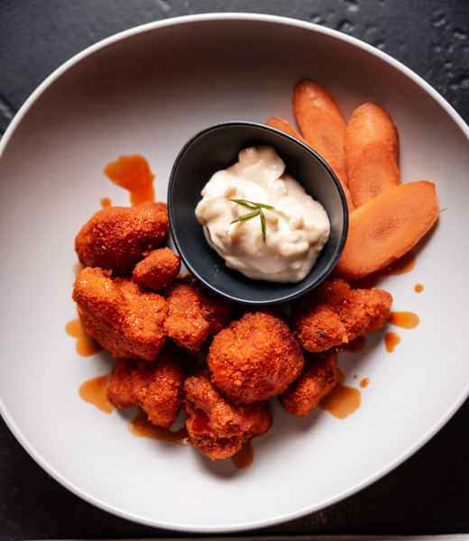 Vegan A.F. buffalo cauliflower wings