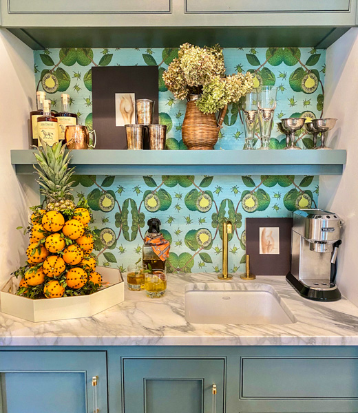 Kitchen wallpaper by Mary Catherine Folmar of Cotton & Quill.
