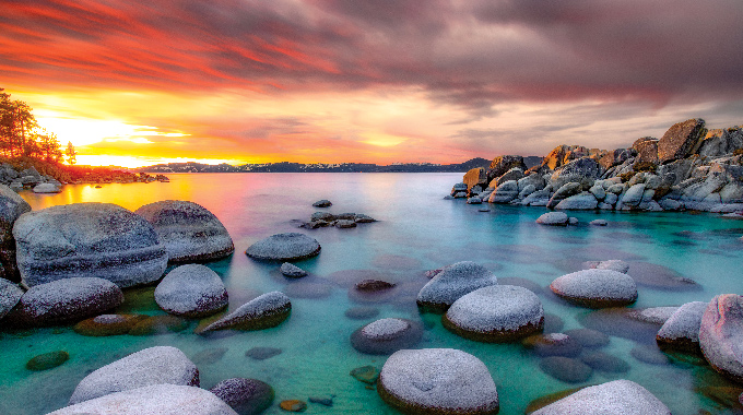 Sunset at Sand Harbor by Jay “Moose” Cohn, a 6-year AAA member from Manhattan Beach, California