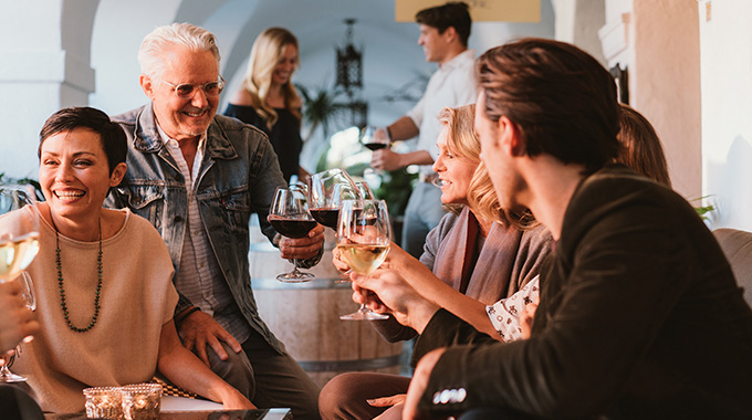 Wine tasting in the Presidio neighborhood. Photo by Blake Bronstad/Courtesy of Visit Santa Barbara.