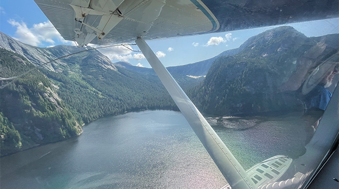 Misty Fjords National Monument seen from a sea plane