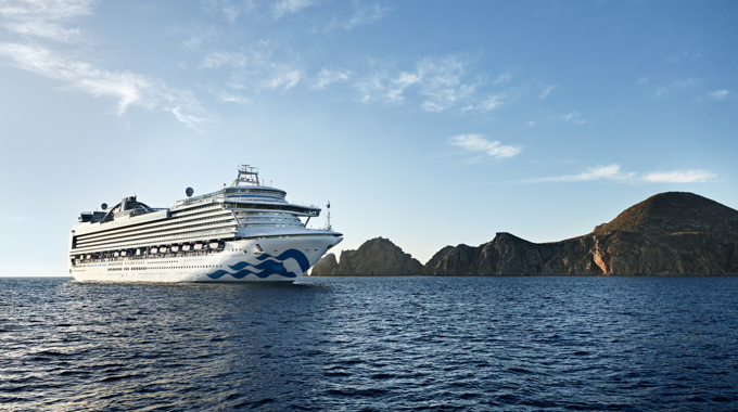 A cruise ship in the waters off the California coast