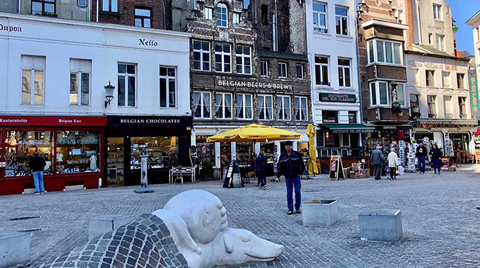 Storefronts in Bruges, Belgium