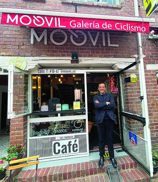 Ricardo Montezuma at his shop Moovil. 