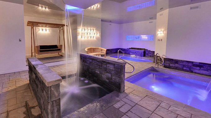 Thermal pools and spa at the Auberge La Grande Maison in Charlevoix. Quebec, Canada