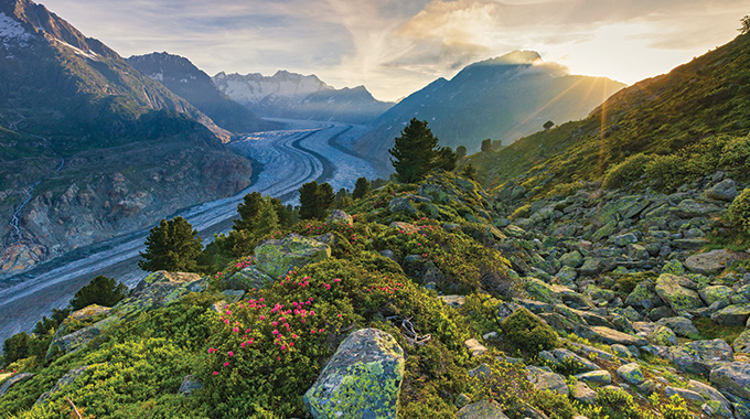 The Aletsch Arena is the Alps' longest glacier. | Photo courtesy Switzerland Tourism