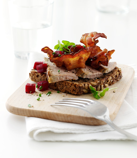 Smørrebrød, a popular open-faced sandwich in Denmark.