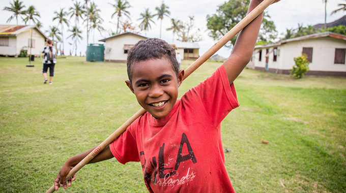 child playing fiji