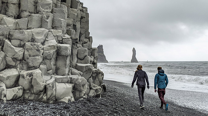 Basalt columns at the black-pebbled Reynisfjara beach. | Photo by Jessica Fender