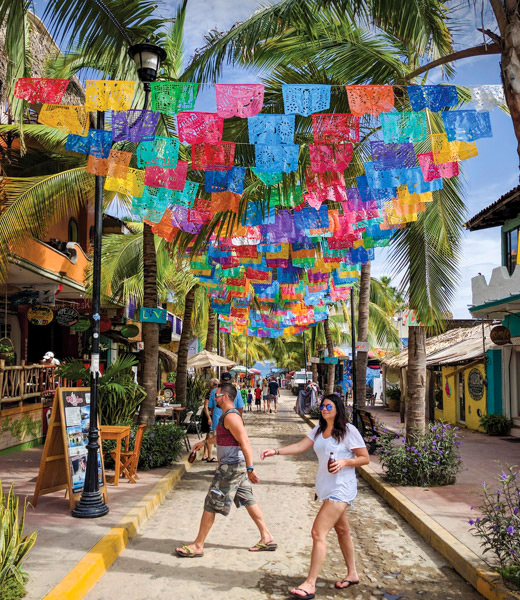 A colorful street scene in Sayulita. Photo by Jessica Fender