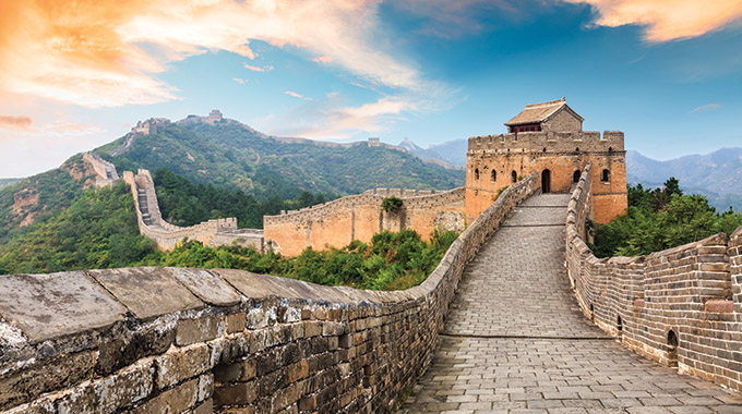 Great Wall of China at the Jinshanling section