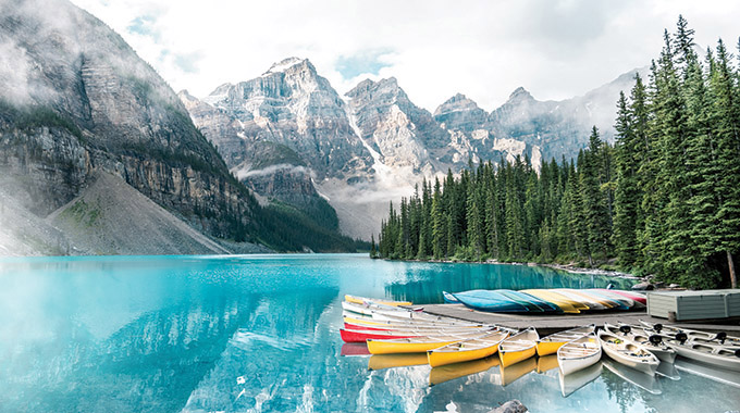 Beautiful Moraine lake in Banff national park, Alberta, Canada