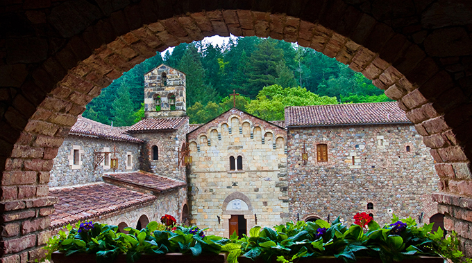 The Castello Di Amorosa, an Italian-style castle winery in Calistoga, has a romantic European flair. | Photo by Billy McDonald/Alamy Stock Photo