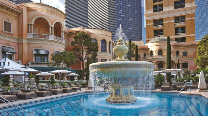 Fountain in a swimming pool