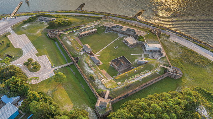 Overhead view of Fort Gaines.