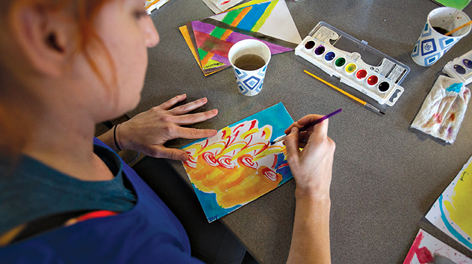 art activities at mindfulness retreat