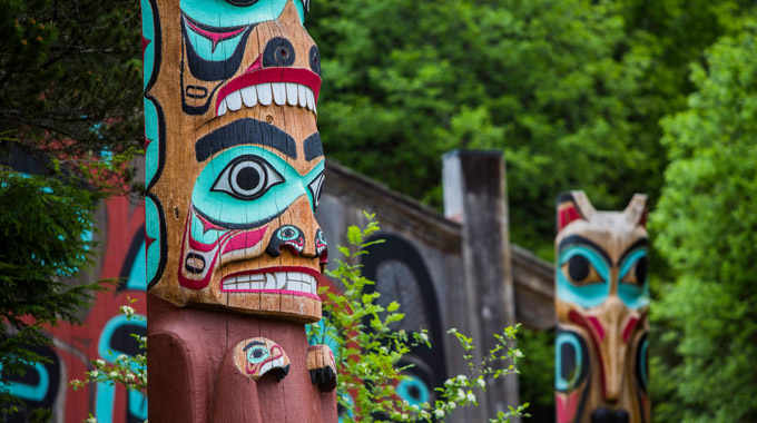 Totem poles near Ketchikan, Alaska