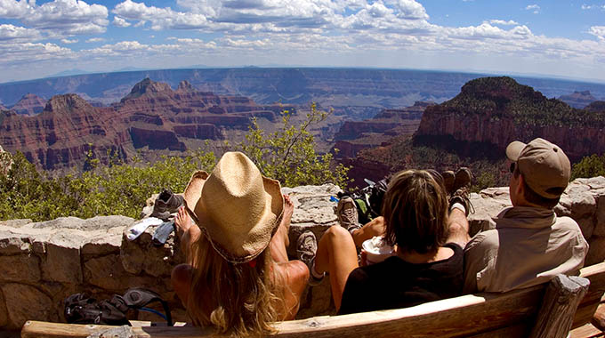 The Coconino Overlook on the North Rim offers sweeping canyon views. 
