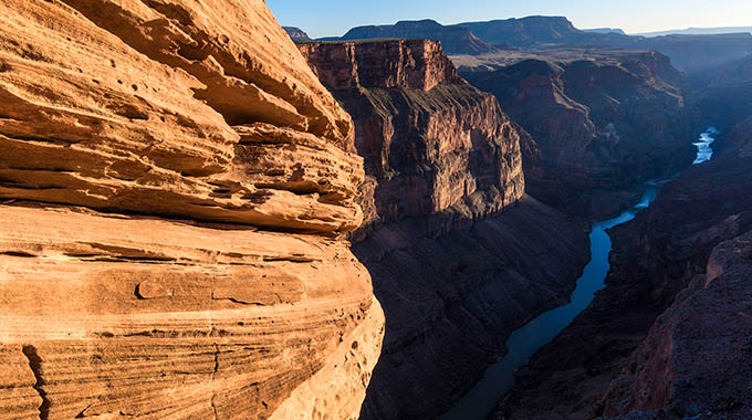 A view of the Colorado River 3,000 feet below from Toroweap.