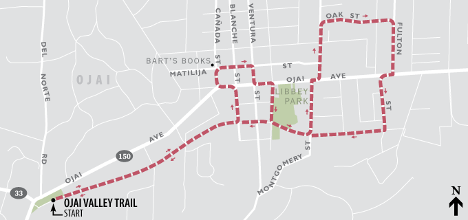 Ojai walking route