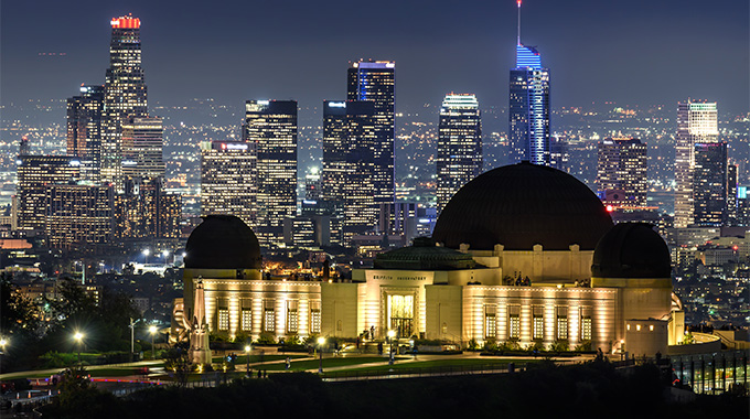 Griffith Observatory was the site of a memorable scene in the musical La La Land—and can make for a memorable date night, too. Photo by Chones / stock.adobe.com