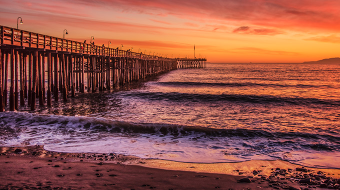 The pier at sunset in Ventura, California