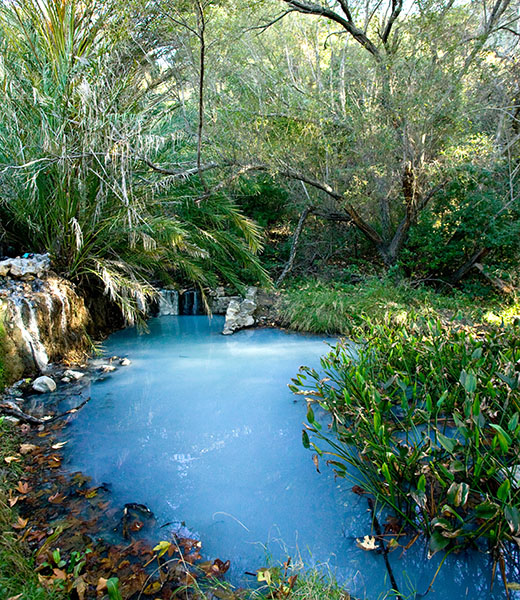 A soak in the bluish sulfury waters of Gaviota Hot Springs can soothe tired muscles.
