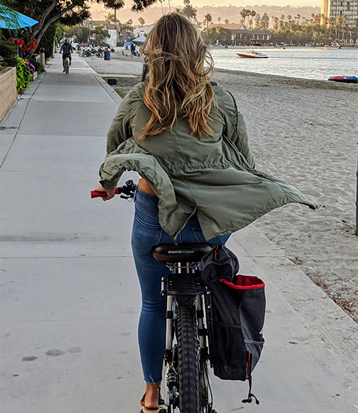 riding an electric bike