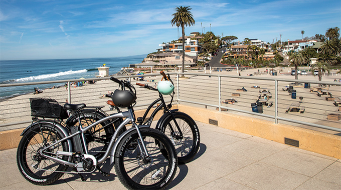 A pair of Griff Electric bikes