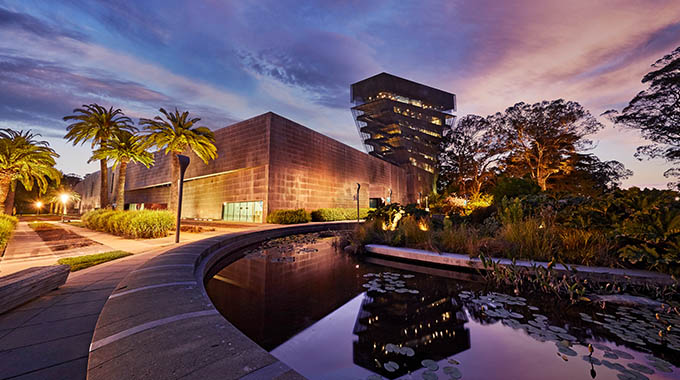 The de Young Museum’s new facility, designed by the Swiss architecture firm Herzog and de Meuron and Fong and Chan Architects in San Francisco, opened in 2005.