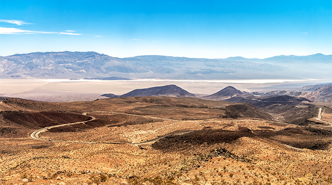 The Death Valley Scenic Byway is an 81-mile east-west route through Death Valley National Park.