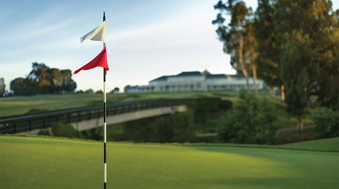 Flagstick on a golf course