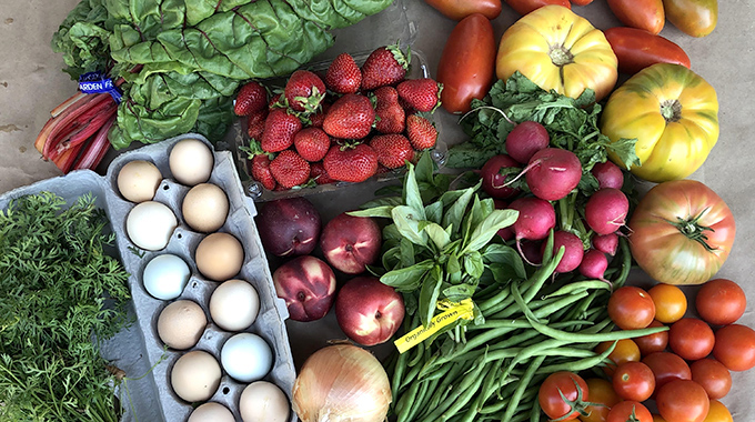 The CSA box from The Abundant Table. | Photo by Linda Quiquivix / The Abundant Table