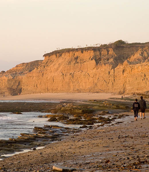 Sunset-lit cliffs at San Diego’s Point Loma. | Photo by Thomas Shjarback/Alamy Stock Photo