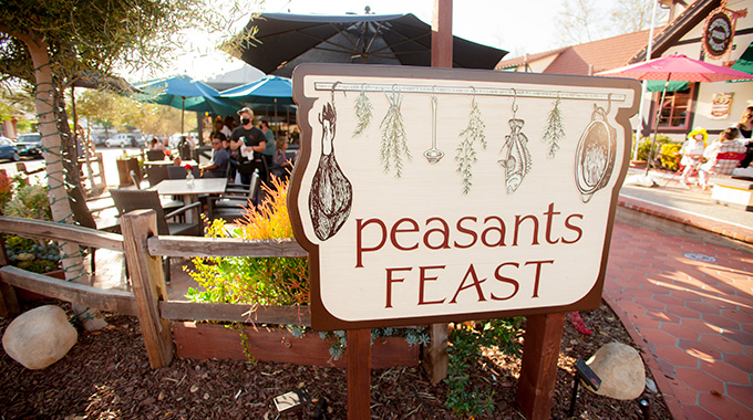 The outdoor patio at Solvang restaurant Peasants Feast. | Photo by Linda Chaja Photography