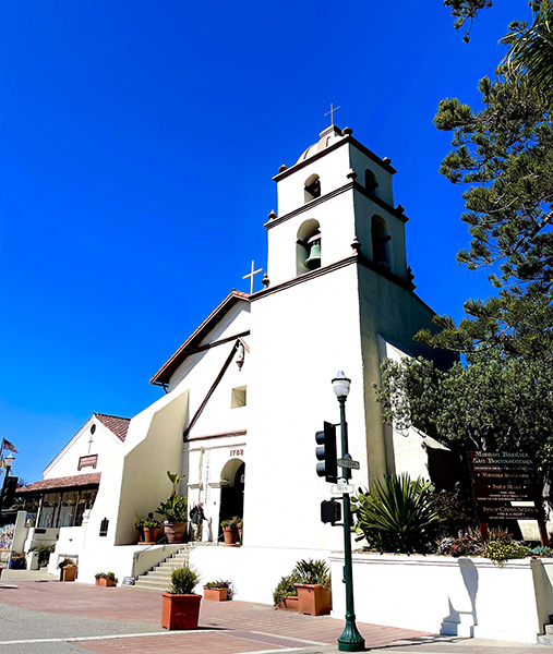 Exterior of Mission Basilica San Buenaventura.