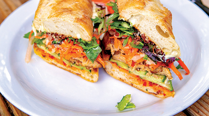 Hip Vegan's spicy baguette