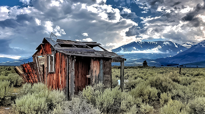 Wood house in the Eastern Sierra