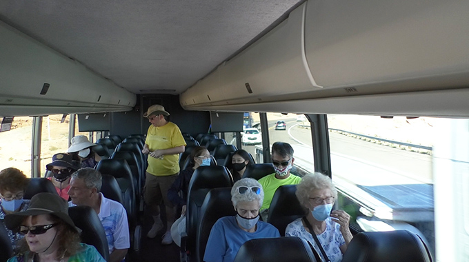 Passengers on a small-group tour have more room to spread out on the motor coach.