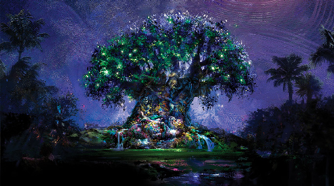 The Tree of Life at night. | Artist's rendering courtesy Disney