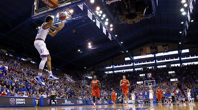 The University of Kansas men’s and women’s basketball teams play at Allen Fieldhouse. | Photo courtesy Kansas Athletics