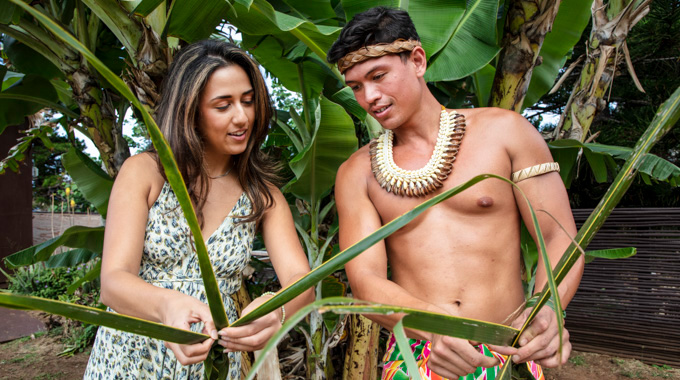 Coconut front headband weaving