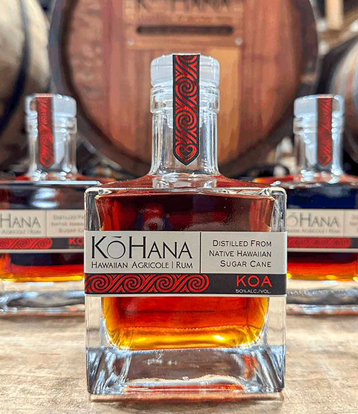 Bottles of KO Hana Hawaiian Agricole Rum
