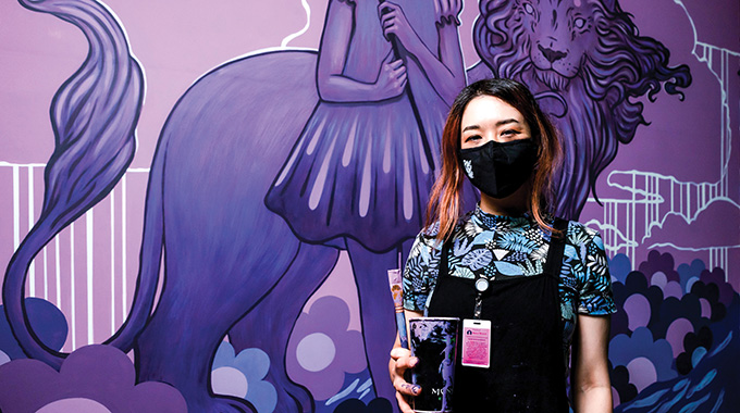Las Vegas artist Amy Sol in front of her mural. | Photo by Lance Aquino